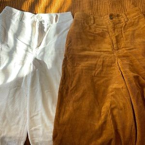 Set of Uniqlo Cropped Wide-leg High Rise Pants, Corduroy, two pairs, Sz 4